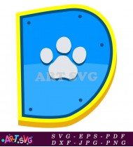 Paw Patrol Blue Paw Print Badge SVG