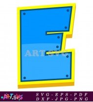 Blue Letter E Yellow Paw Patrol SVG 1