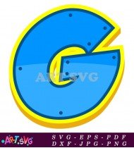 Blue Letter G Paw Patrol Yellow SVG 1