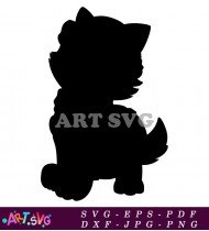 Silhouette Dog Paw Patrol Cartoon SVG 1