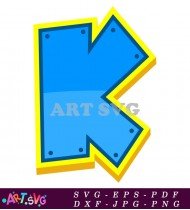 Blue Letter K Paw Patrol Yellow SVG 1