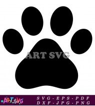 Black Paw Print Image Vector SVG