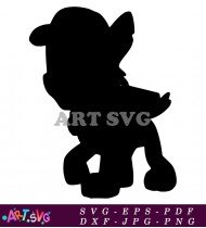 Paw Patrol Black Silhouette Chase Character SVG