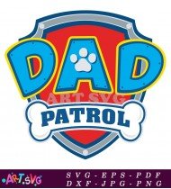 Paw Patrol Logo Dad Red Green White SVG