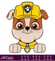 Paw Patrol Character Rubble Yellow Hat SVG 8