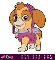 Paw Patrol Skye Cartoon Illustration Vector Clipart SVG