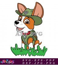 Paw Patrol Chase Cartoon Character In Hat SVG