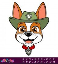 Paw Patrol Chase Cartoon Character Face Only SVG