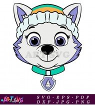 Paw Patrol Character Everest Puppy Dog Cartoon SVG 5