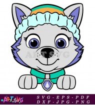 Paw Patrol Character Everest Puppy Dog Cartoon SVG 6