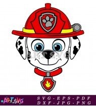 Paw Patrol Dalmatian Puppy Firefighter Cartoon SVG