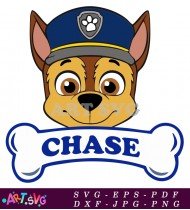 Chase Paw Patrol Cartoon Character Clip Art SVG 1