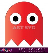 Red Pacman Character Pixel Art Illustration SVG