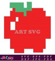 Red Apple Pixel Art Illustration Game SVG