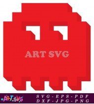 Red Pixel Art Blocky Shape Illustration SVG