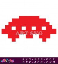 Red Space Invader Pixelated Video Game Character SVG