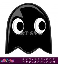 Black Ghost With Big Eyes Video Game Icon SVG