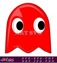 Red Ghost With Big Eyes Video Game Icon SVG