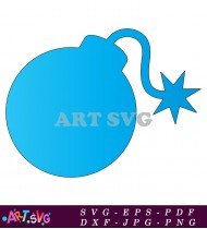 Blue Bomb With A Wicking Fuse Video Game Icon SVG