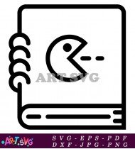 Pac-Man Notebook Game Retro Design Vintage SVG