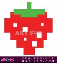 Pac-Man Strawberry Retro Game Icon Design SVG