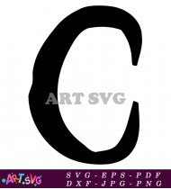 Black and White Letter C Design Template SVG