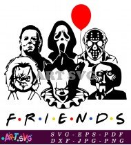 Halloween Horror Movie Friends Character Design SVG