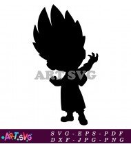 Silhouette Of Boy Superhero Cartoon Character SVG