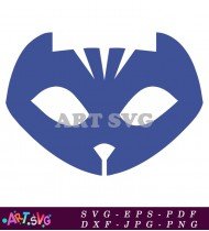 Cartoon Superhero Mask Silhouette In Blue Color SVG