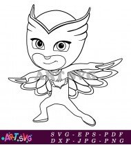 Printable PJ Masks Owl Coloring Page SVG