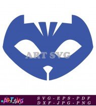 Blue Owl With Dark Eyeshadow And White Eye SVG