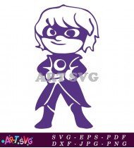 Purple Superhero Girl Pajama Hero In Mask SVG