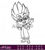 Cute PJ Masks Coloring Page Printable SVG