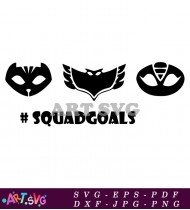 Squad Goals PJ Masks Coloring Page SVG