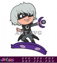 Black Super Girl Holding Moon Shaped Weapon SVG