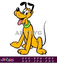 Happy Dog Cartoon Character Pluto Running SVG