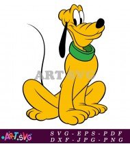 Cute Cartoon Dog Sitting With Tail Up SVG