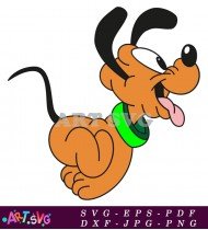 Pluto Dog Cartoon Illustration Side View SVG