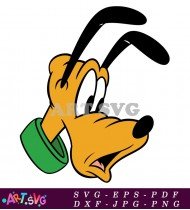 Pluto Dog Cartoon Head Illustration SVG 1