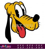 Cartoon Disney Pluto Dog Head SVG