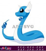 Cute Blue Pokemon Cartoon Dratini SVG