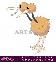 Cartoon Brown Bird With Fluffy Feathers SVG