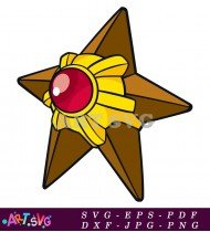 Golden Star Shaped Pokemon Cartoon Character SVG