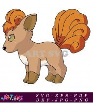 Cartoon Brown Pokemon With Orange Tail SVG