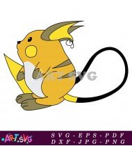 Cartoon Yellow Pokemon With Long Tail SVG