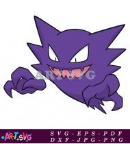 Purple Pokemon Character With Scary Smile SVG