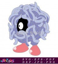 Pokemon Character Purple Funny Cartoon Illustration SVG