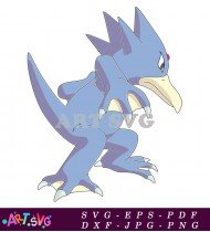 Purple Pokemon with Long Claws and Sharp Beak SVG