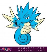 Blue Water Pokemon with Sharp Teeth and Spiky Fins SVG