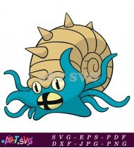 Unique Tentacled Pokemon With A Shell And Eyes SVG